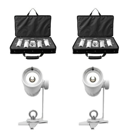 Chauvet DJ EZ Pin Battery Powered LED Spot Stage Lighting Unit, White (2 Pack)