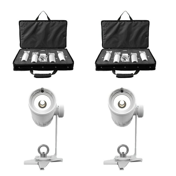 Chauvet DJ EZ Pin Battery Powered LED Spot Stage Lighting Unit, White (2 Pack)