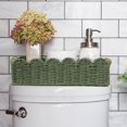 thumbnail image 2 of Toilet Paper Storage Basket Scalloped Edge Home Decor Green Basket, Living Room Cozy Decor, Paper Rope Small Baskets for Over Toilet Storage Shelf, End Table, Shelves, with 2 Wooden Handles, 2 of 7