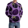 thumbnail image 2 of POBUDS Hoodie, Regular Fit Sporty Pullover Hooded Sweatshirt for Men Women Dark Eggplant Pattern S, 2 of 6