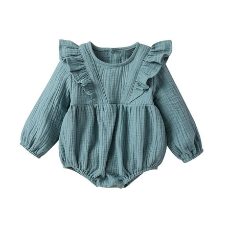 

Dadaria Baby Clothes 0-24months Autumn Toddler Kids Baby Girls Cute Clothes Jumpsuit Long Sleeve Bodysuit Romper Green 6-12 Months Toddler
