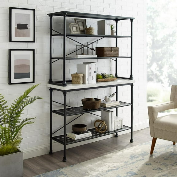 Crosley Furniture Madeleine Baker's Rack Matte Black - Console & Hutch