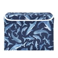 thumbnail image 7 of Yayeee Collapsible Cube Storage Bin with Lid Fabric Closet Decorative Basket with Handles, Watercolor Shark Pattern, 7 of 7