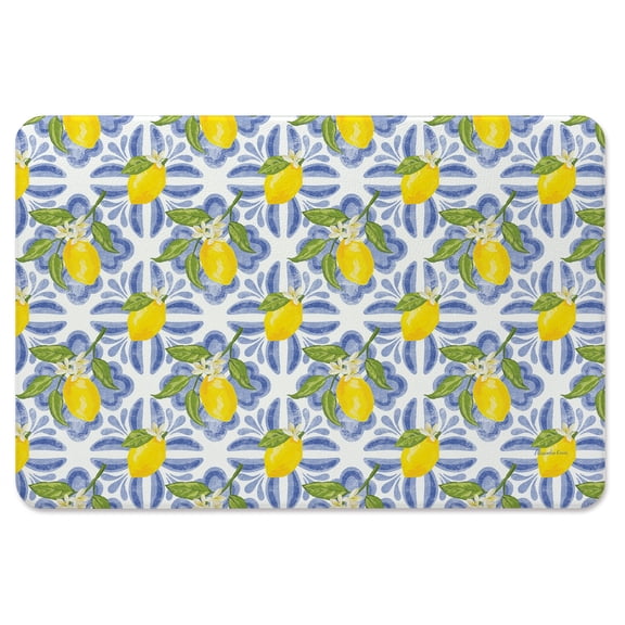 Highland Home Lemon Tile Pattern 30" x 20" Comfort Kitchen Floor Mat