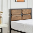 thumbnail image 6 of VECELO Twin Size Metal Bed Frame with Wooden Headboard and Footboard, Heavy Duty Platform Metal Bed Frame, No Box Spring Needed, Brown, 6 of 10