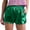 Green, variant on Women's Metallic Shiny Shorts - Elastic Waist Rave Dance Pants with Pockets, 92% Polyester, S-XXL