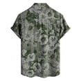 thumbnail image 3 of Mens Vintage Printed Shirt Short Sleeve Button Down Tops Casual Floral Summer Beach Shirt L, 3 of 6