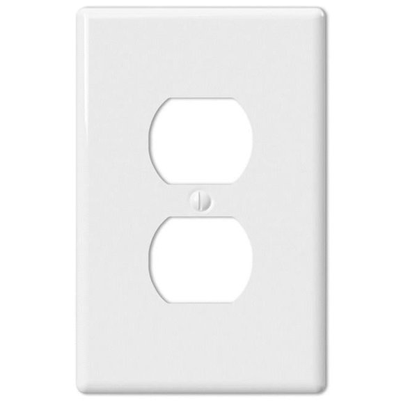 Metro White 1 Gang Ceramic Duplex Wall Plate