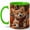 Green, variant on Cute Corgi Coffee Mug, Fall Pumpkin Dog Lover Autumn Design, 11 oz Ceramic Cup