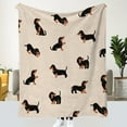 thumbnail image 6 of Cute Dachshund Blanket Soft Flannel Cartoon Printed Blanket for Sofa, Bedroom, Dormitory, Nap Blanket, 6 of 9