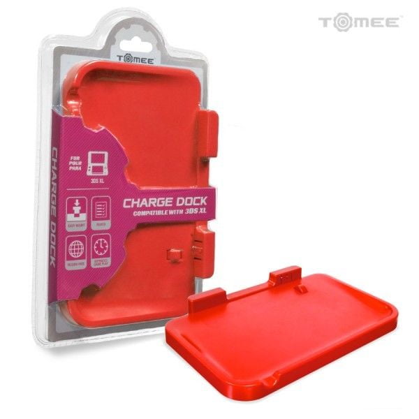 Nintendo 3DS XL Battery Charging Dock Cradle Base Red by Tomee