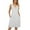 White, variant on IROINNID V-Neck A-Line Dress For Women Sleeveless Solid Color Comfort Waist Dress With Pocket