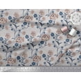 thumbnail image 2 of Soimoi Tissu Popeline de Coton Feuilles & Roses Imprimé Floral 1 Yard 42 Pouces de Large, 2 of 3