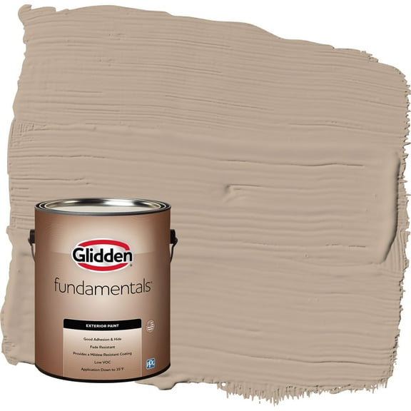 Glidden Fundamentals Notorious / Brown Satin Exterior Paint, 1 Gallon