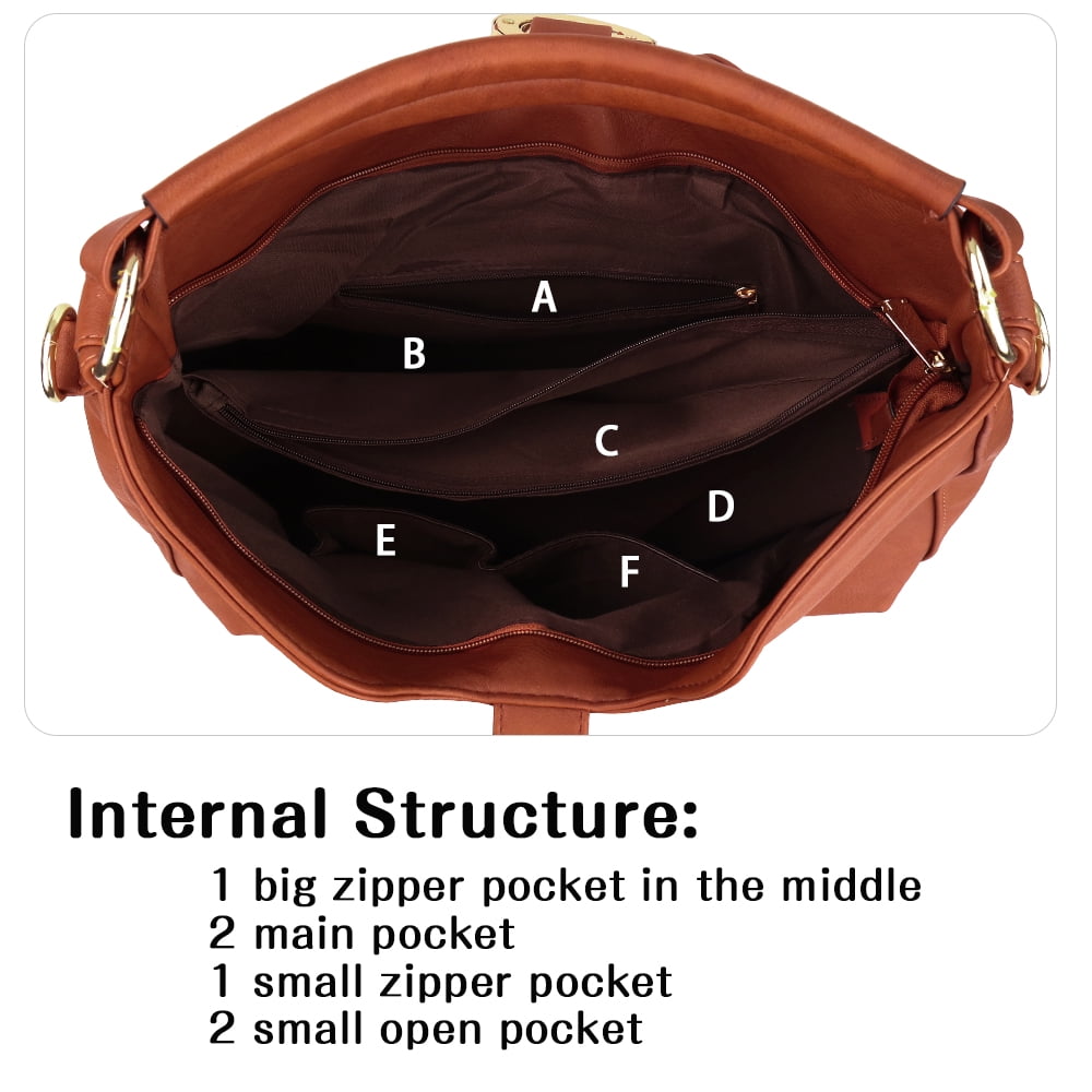 Vintage Hobo Bag Retro Large Capacity Women's Fashion Handbag Shoulder Bag & Tote Purse Brown