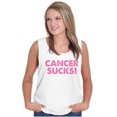 thumbnail image 3 of Cancer Sucks Breast Awareness Quote Tank Top Tee Shirt Women Brisco Brands S, 3 of 6