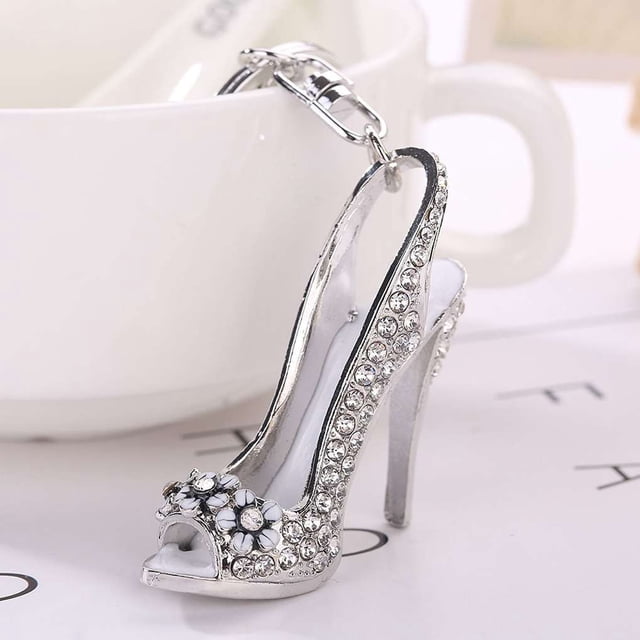 High Heel Shoe Keychain Rhinestone Chain;Rhinestone Key Chain;Girl Crystal Purse Car Key Chain Gift Girl Bag Decorative Alloy Keyring