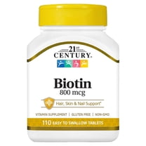 21st Century Maximum Strength Biotin Tablets, 800 mcg, 110 Count