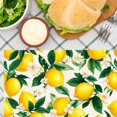 thumbnail image 3 of Amarainy Lemon Floral Pattern Linen Table Mats Set of 4 for Dining Table Decor, 12x18 inch, 3 of 5