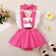 thumbnail image 2 of NIEWTR Infant Baby Girl Color Block Ruffle Halter Dress Sleeveless Backless Sundress Summer Outfits(Pink,6-9 Months), 2 of 7