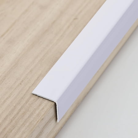 Matte White Aluminum Peel and Stick L Molding Corner Guards with 90° Angle for Wall Door Frame Cabinet Baseboard Protection and Decoration, 35.4in x 0.8in (3Pcs)