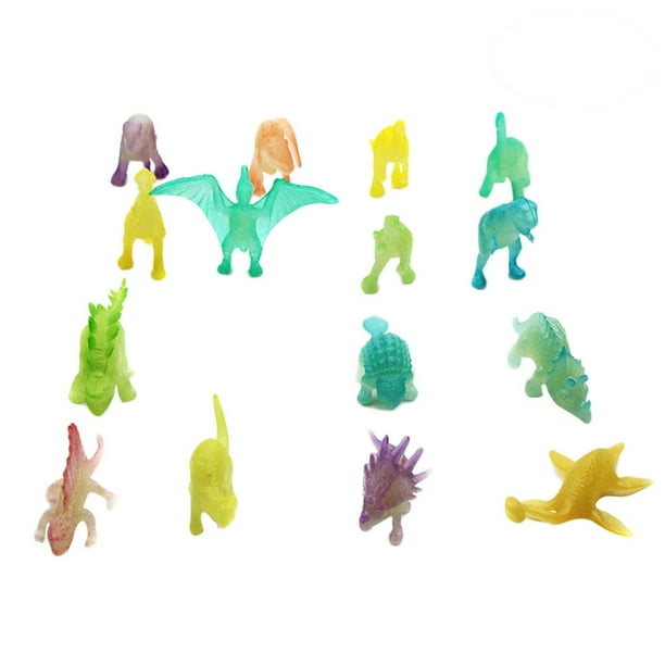 16pcs Plastic Glow in the Dark Dinosaur Toy Luminous Dinosaur Model