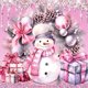 thumbnail image 1 of Kit DIY 5D Muñeco Nieve Rosa Del 30x30cm, 1 of 9
