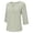 A-Green, variant on Lovskoo Women's Cotton And Linen Top Trendy Solid Color Button Up V-Neck Loose T-Shirt 3/4 Sleeve Shirts Blue