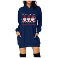 thumbnail image 1 of TJAZFJPA Robe de Maternité de Printemps pour Femmes, Robe à Capuche à Manches Longues avec Imprimé de Noël et Poches, Chandail Décontracté, Robes d'Invitée de Mariage d'Été pour Femmes, Robe d'Été pour Femmes, 1 of 5