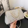thumbnail image 3 of Bolso Noche Hombro Con Perlas para Banquete Boda Diamantes Imitación Mujer, 3 of 9