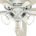 thumbnail image 4 of Hunter 60 inch Indoor Ceiling Fan with LED Lights - White Ceiling Fan with Pull Chain, For Bedroom or Living Room, Standard Mount, No Remote, 5 Blades, Includes Bulbs - Dondra 52347, Matte White, 4 of 12