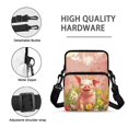 thumbnail image 7 of FUIALDOLG Polyester Crossbody Bags Leakproof Zipper Double Deck Cell Phone Bags for Hiking and Travel, Smiling Pig Floral Print Crossbody Bags, 7 of 7