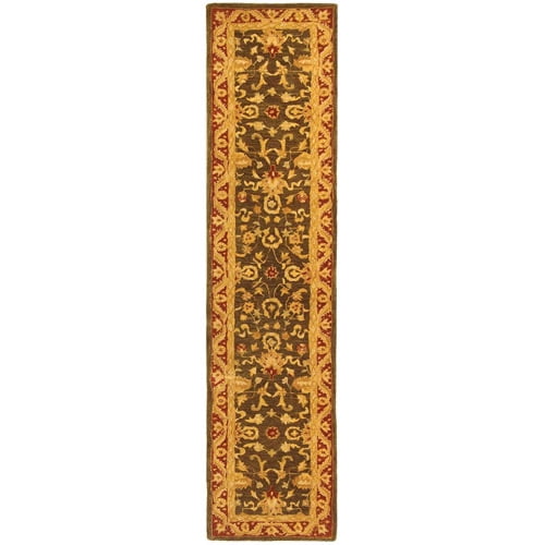 Charcoal 2'3 x 8' Safavieh Anatolia Collection AN548B Handmade Traditional Oriental Premium Wool Runner Red