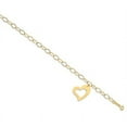 thumbnail image 3 of 14K Yellow Gold Oval Link Heart Bracelet, 3 of 3
