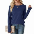thumbnail image 6 of Ronuti Long Sleeve Shirts for Women Tunic Tops Thumb Hole Oversized Tshirts Fall Outfits, 6 of 8