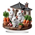thumbnail image 4 of Huevos de Pascua Decoración de conejo Adorno de conejito Placa de escritorio acrílica decorativa 2D para Estilo C, 4 of 9