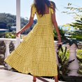 thumbnail image 3 of WILLBEST Vestidos Largos Casuales para Mujer, Vestido Largo de Playa con Volantes, Maxi Vestido Bohemio Floral de Verano con Cuello Redondo para Mujer Extra Grande, 3 of 3