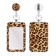 thumbnail image 1 of Porta credencial retráctil con mosquetón y llavero, múltiples opciones de patrones, lindo y moderno (leopardo), 1 of 1