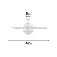 thumbnail image 4 of Prominence Home Viretta 42" White Indoor/Outdoor Ceiling Fan with 5 Blades, Bowl Light Kit, Pull Chains & Reverse Airflow, 4 of 5