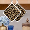 thumbnail image 2 of Leopard Print Pot Holders for Kitchen Heatproof Potholder, 5 Pack Brown Yellow Retro Animal Fur Pattern Hot Pads Multipurpose Oven Pads Cloth Potholders Trivet for Cooking Baking, 2 of 8