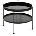 thumbnail image 7 of Kate and Laurel Nira Modern Round Two-Tier Coffee Table, 26 Inch Diameter, Black, Glam Coffee Table, 7 of 7