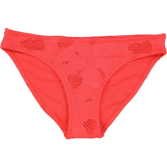 American Eagle Womens Multi Tone Textured Bikini Swim Bottom, Orange, Small