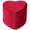 thumbnail image 1 of Heart-shape Jewelry Ring Box Portable Ring Box for Wedding Double Ring Gift Box, 1 of 8