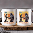 thumbnail image 2 of Lotusprinthandmade Funny Bigfoot Let's Mess With Humans Maroon Accent Mug (11oz) (Made In US), bigfoot lover cup, 2 of 5