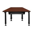 thumbnail image 3 of Regency 36 x 23 x 19 in Trapezoid Height Adjustable Kids Learning School Desk with Book Storage- Cherry, 3 of 6