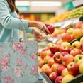 thumbnail image 2 of Floral and Bee Artwork Foldable Grocery Bag - Large Capacity & Washable Shopping Tote, 2 of 6