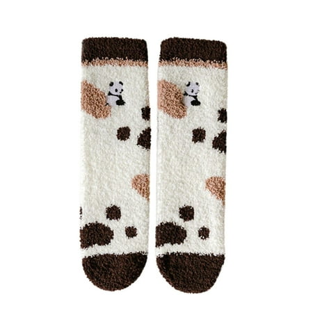 

WOXINDA Womens Winter Socks Autumn And Winter Mid Tube Socks Doll Thickened Warm Stockings Wool Socks for Men
