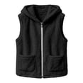 thumbnail image 4 of Winter Jacket Women Baeitkot Sleeveless Hooded Fleece Vest with Pockets for Winter Layering Daily Wear Black L, 4 of 7