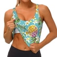 thumbnail image 3 of Picia Cute Pineapples Sports Bra for Women,Padded Strappy Sports Bras Medium Support Yoga Bra with Removable Cups,Running Yoga Bra-XX-Large, 3 of 9