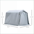 thumbnail image 4 of Carports 6' x 8' Portable Garage Shelter, Anti-UV for Motorcycle Garden Tools, Double Zipper Doors, Light Gray|Gray|Galvanized Steel, 4 of 9